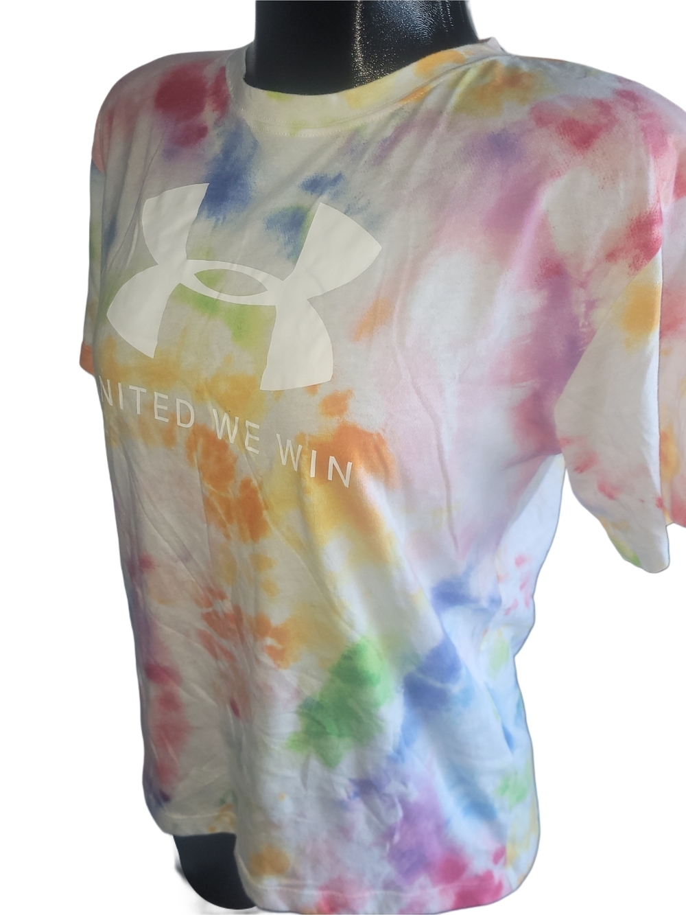Under Armour Tie-Dye 'United We Win' Logo Front TShirt Size S - Picture 3 of 5